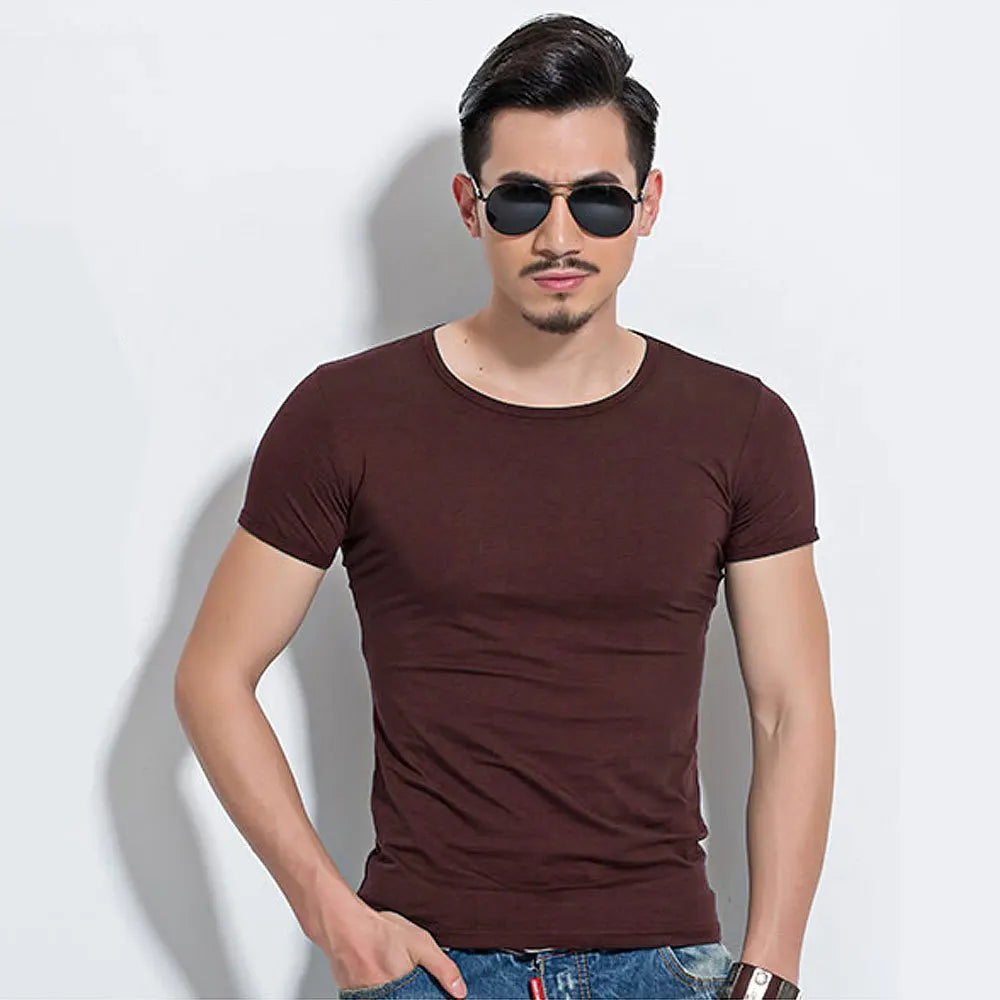 Men’s Slim Fit Stretch T-Shirt – Premium Muscle Fit Crew Neck Tee