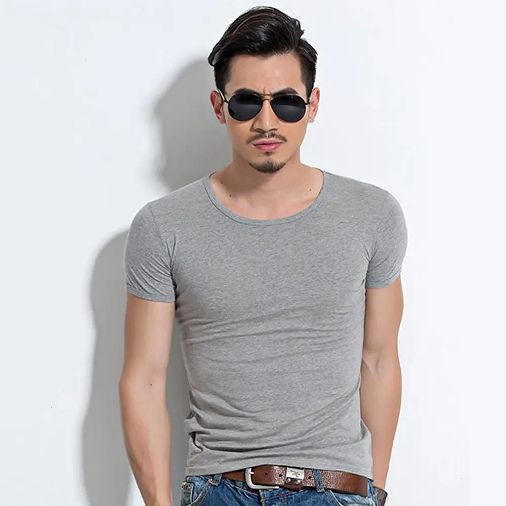 Men’s Slim Fit Stretch T-Shirt – Premium Muscle Fit Crew Neck Tee