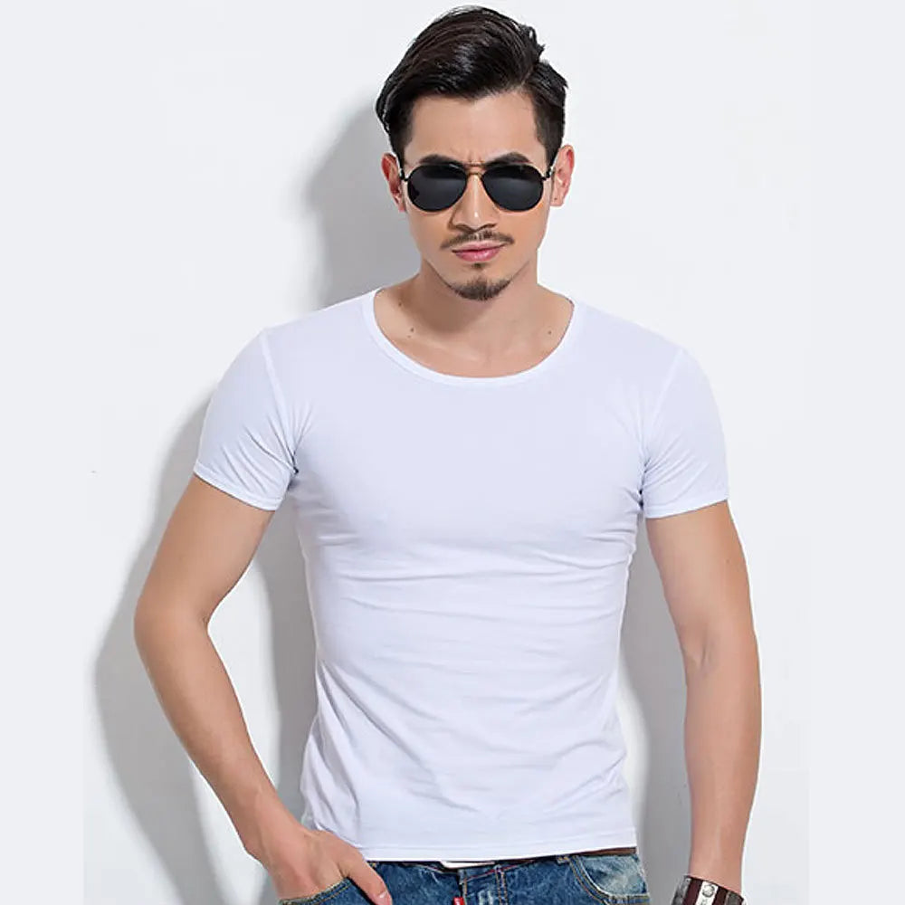 Men’s Slim Fit Stretch T-Shirt – Premium Muscle Fit Crew Neck Tee