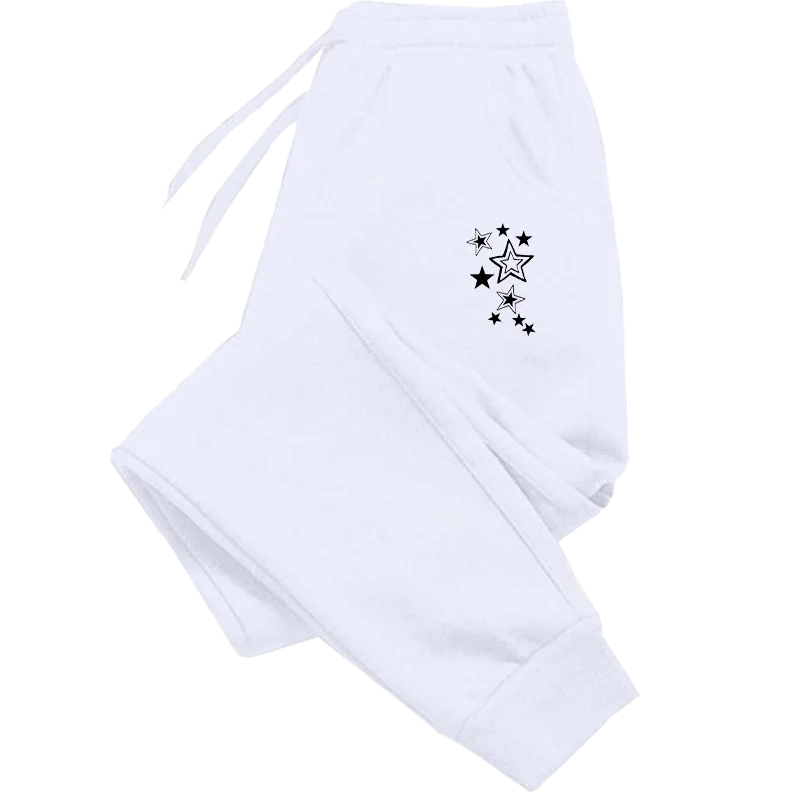 Women’s Star Print High-Waist Jogger Sweatpants – Premium Slim Fit Lounge Pants
