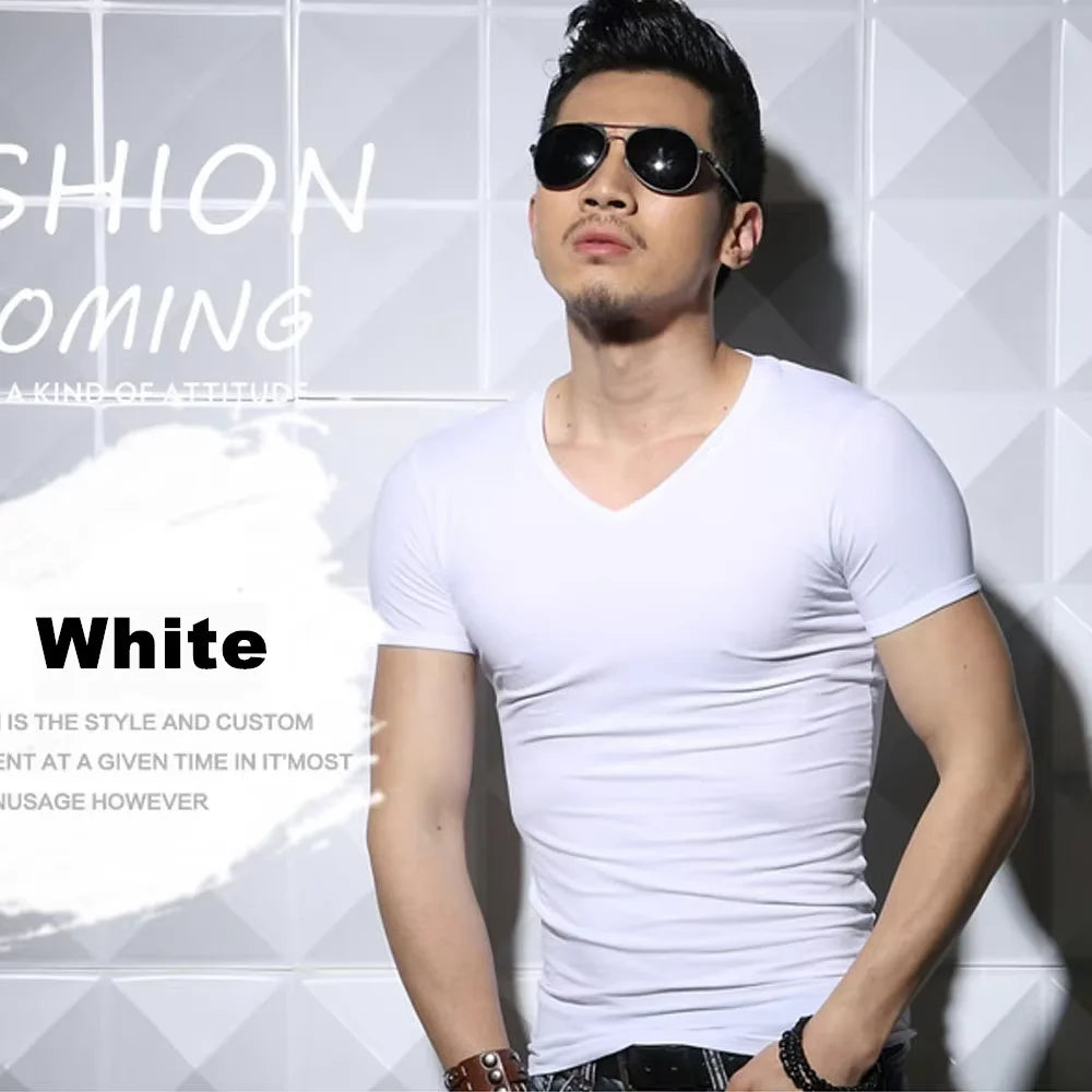 Men’s Slim Fit Stretch T-Shirt – Premium Muscle Fit Crew Neck Tee